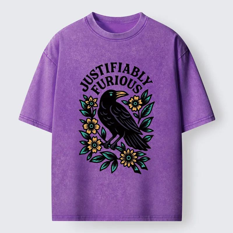 Tokyo-Tiger Rebellious Raven Washed T-Shirt