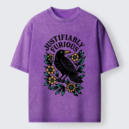 Tokyo-Tiger Rebellious Raven Washed T-Shirt