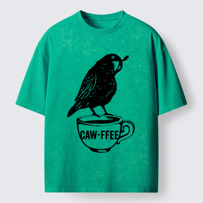 Tokyo-Tiger Caw-ffee Washed T-Shirt