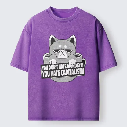 Tokyo-Tiger Dislike Of Capitalism Washed T-Shirt