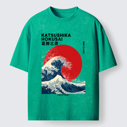 Tokyo-Tiger The Great Wave Washed T-Shirt