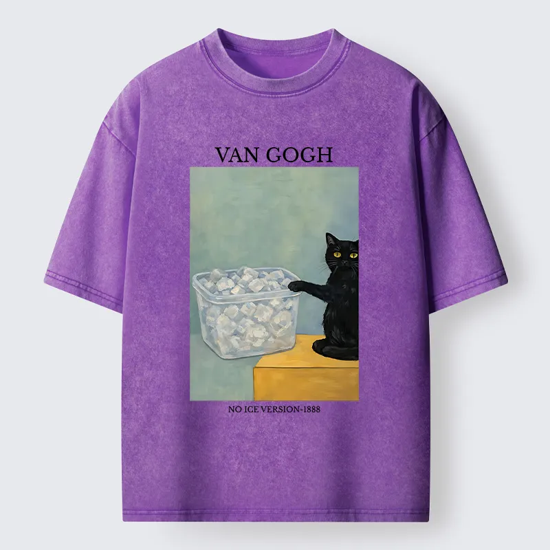 Tokyo-Tiger Cat Spilled The Ice Washed T-Shirt