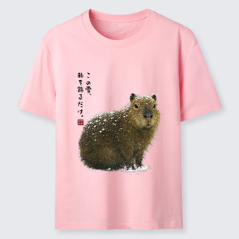 Tokyo-Tiger Snow Adorns Me: Capybara Serenity Classic T-Shirt