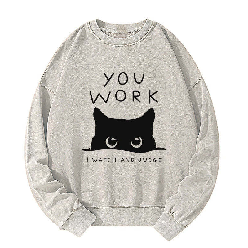 Tokyo-Tiger A Cat That Spies Washed Sweatshirt-tokyo-tiger