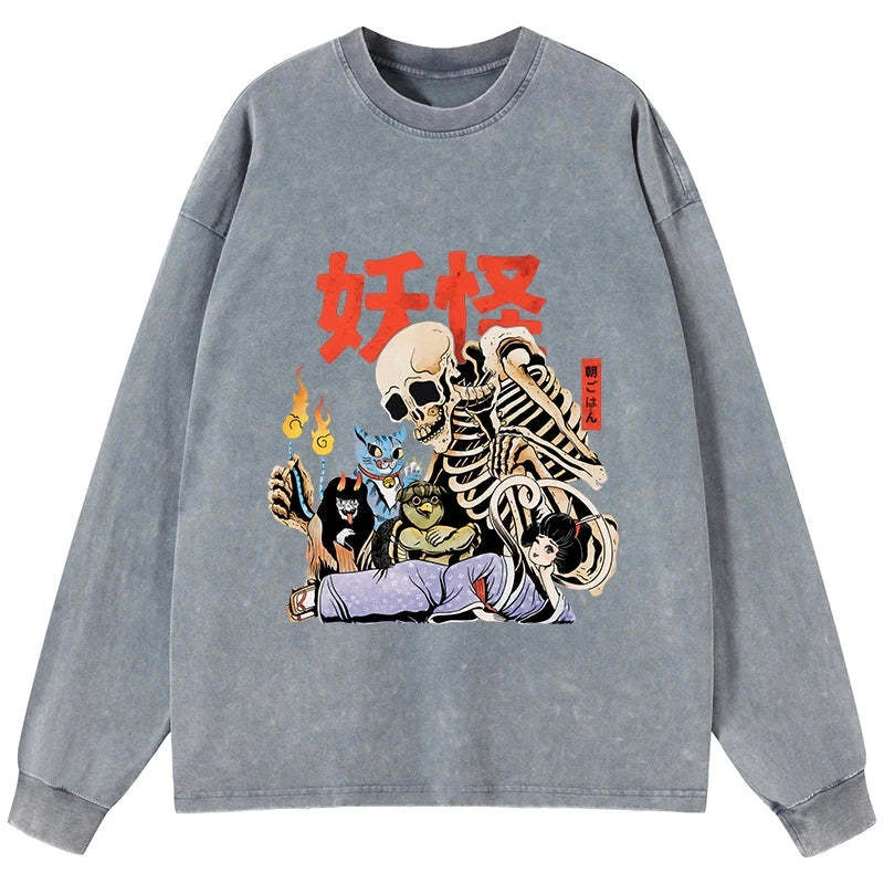Tokyo-Tiger The Yokai Club Washed Long Sleeve T-Shirt