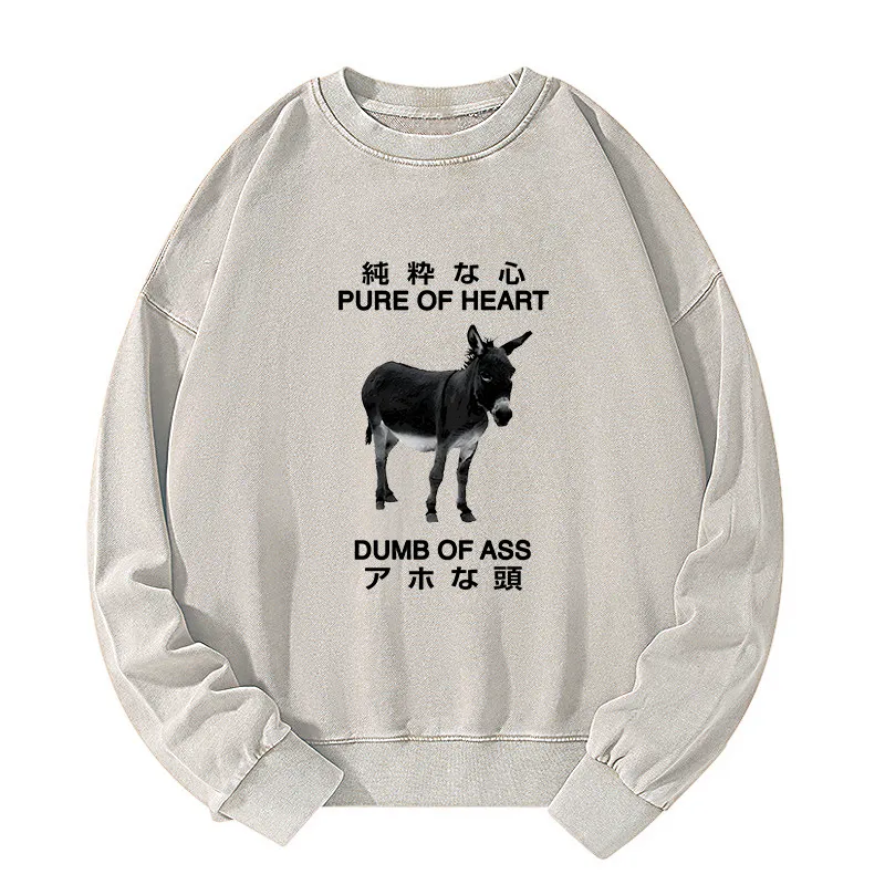 Tokyo-Tiger Pure Of Heart Dumb Of Ass Washed Sweatshirt