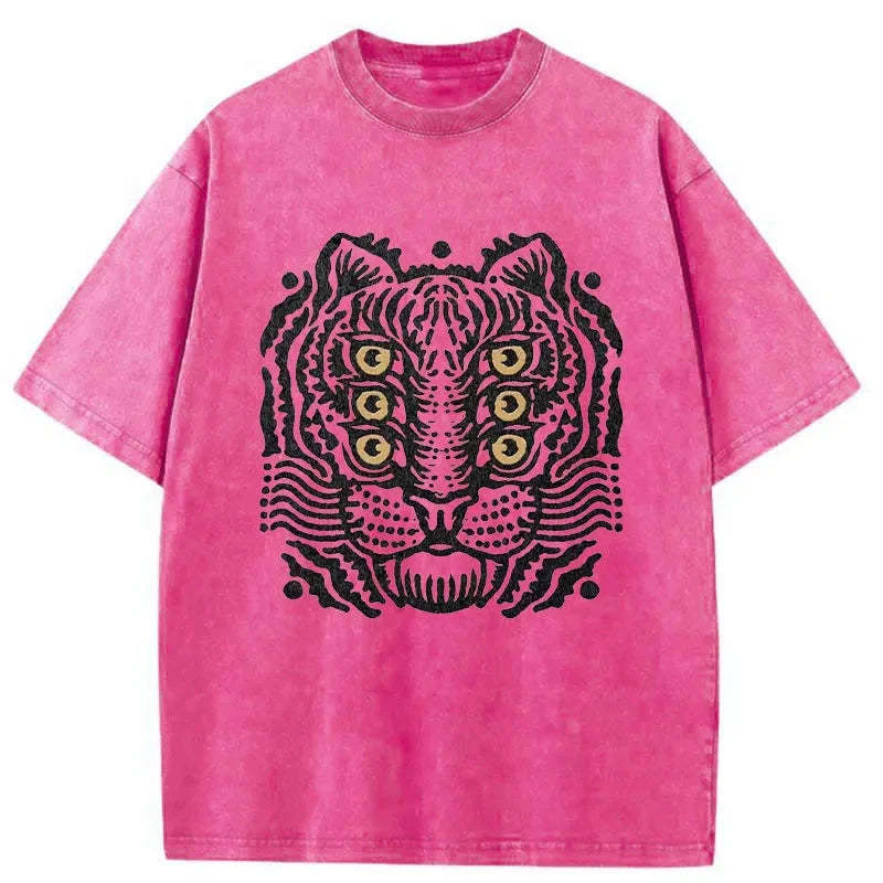 Tokyo-Tiger Six-eyed Cat Japanese Washed T-Shirt Sale Tokyo-Tiger Six-eyed Cat Japanese Washed T-Shirt Sale