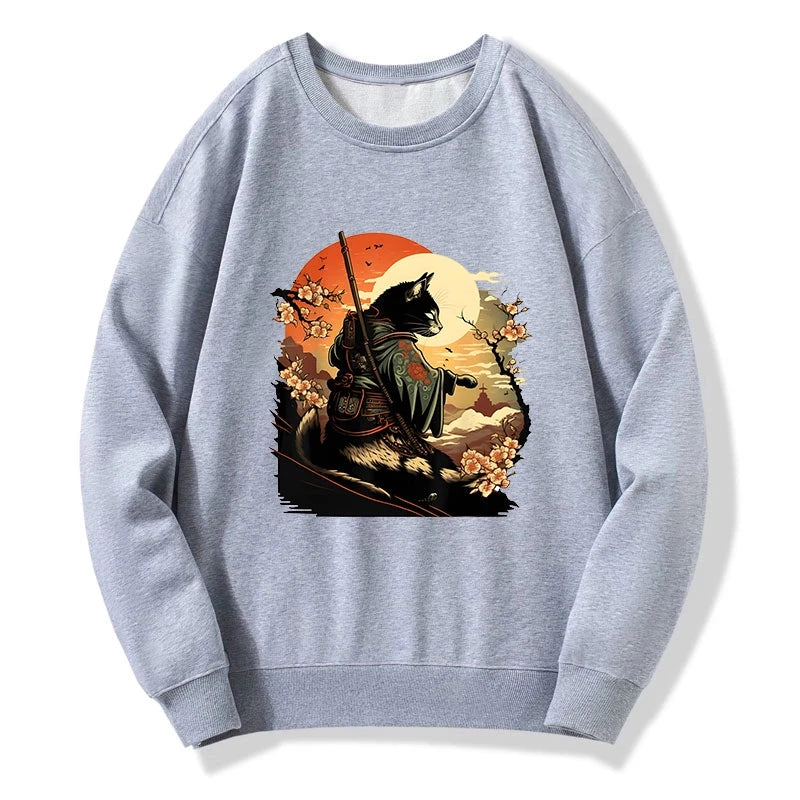 Tokyo-Tiger Cat Ninja Ukiyo-e Anime Style Samurai Sweatshirt
