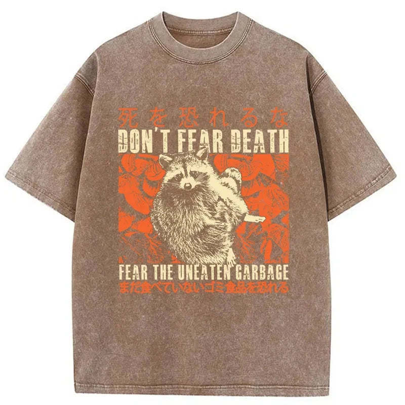 Tokyo-Tiger Timid Raccoon Japanese Washed T-Shirt