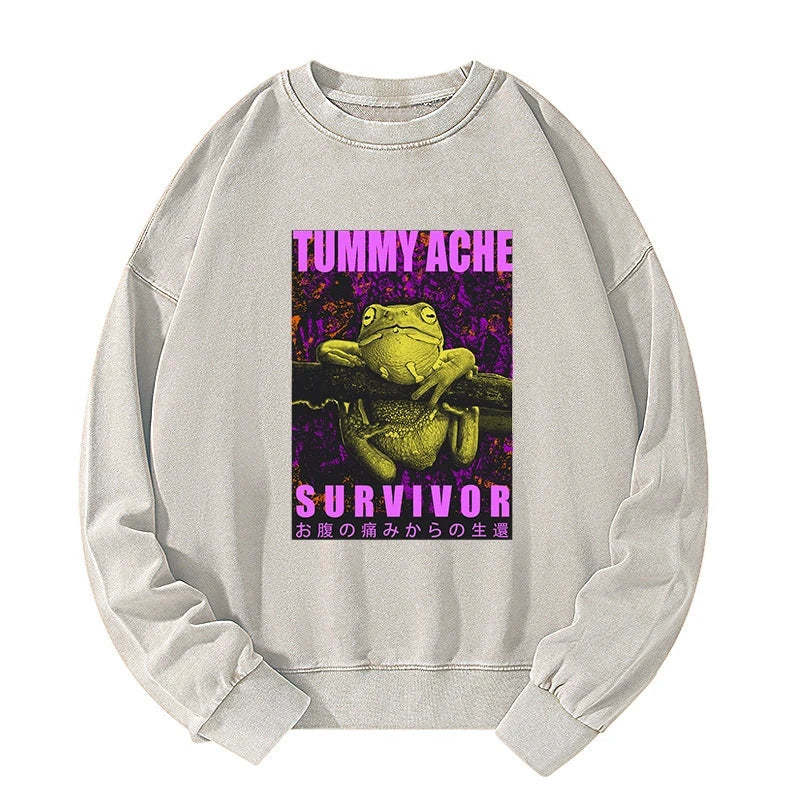 Tokyo-Tiger A Frog With Stomachache Washed Sweatshirt