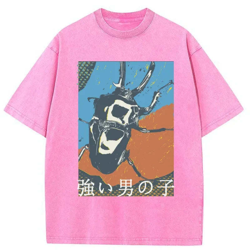 Tokyo-Tiger Strong Beetle Japanese Washed T-Shirt
