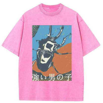 Tokyo-Tiger Strong Beetle Japanese Washed T-Shirt