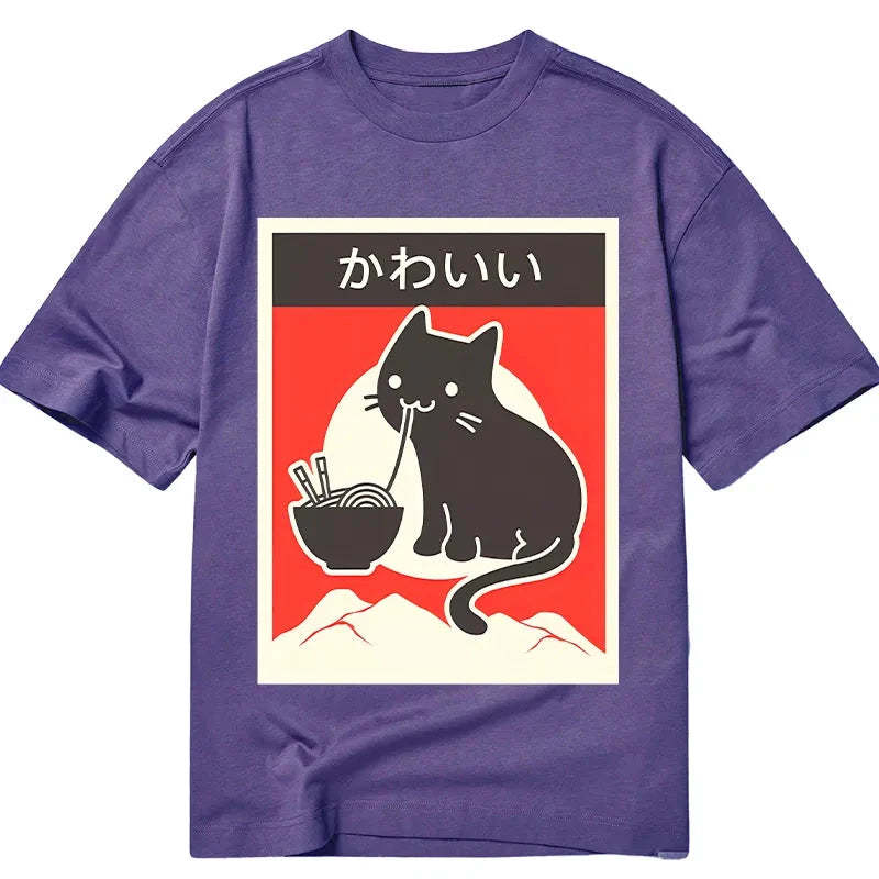 Tokyo-Tiger "Kawaii" Vintage Style Japenese Ramen Cat Classic T-Shirt-tokyo-tiger
