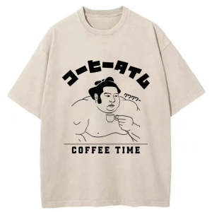 Image of Tokyo-Tiger Coffee Time Japanese Washed T-Shirt