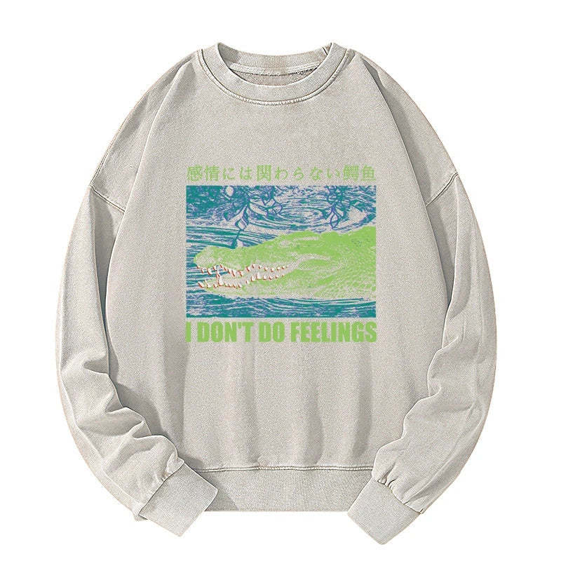 Tokyo-Tiger An Emotionless Crocodile Washed Sweatshirt