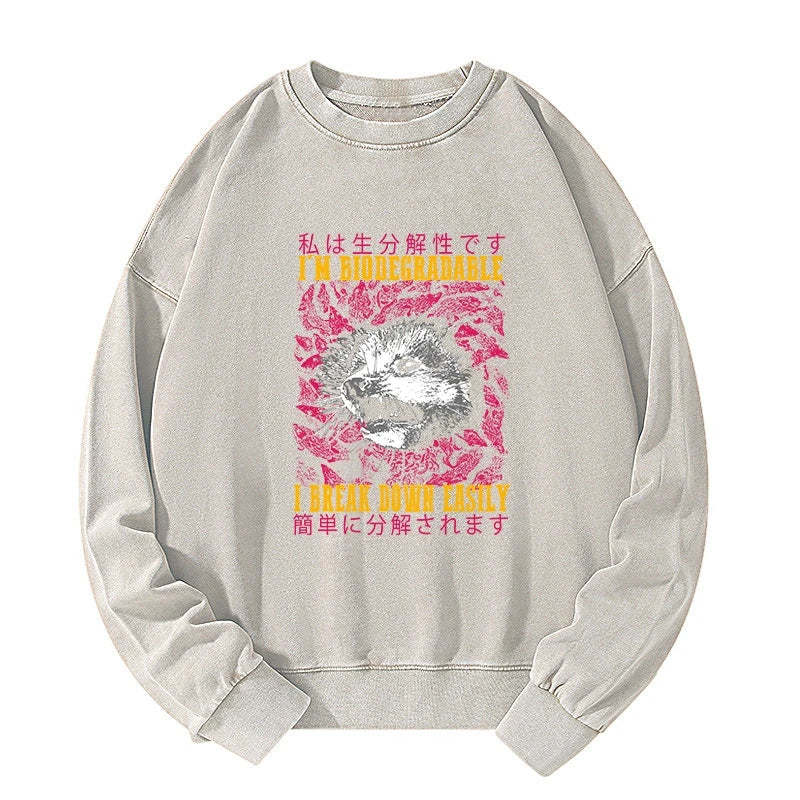 Tokyo-Tiger An Easily Breakable Opossum Washed Sweatshirt