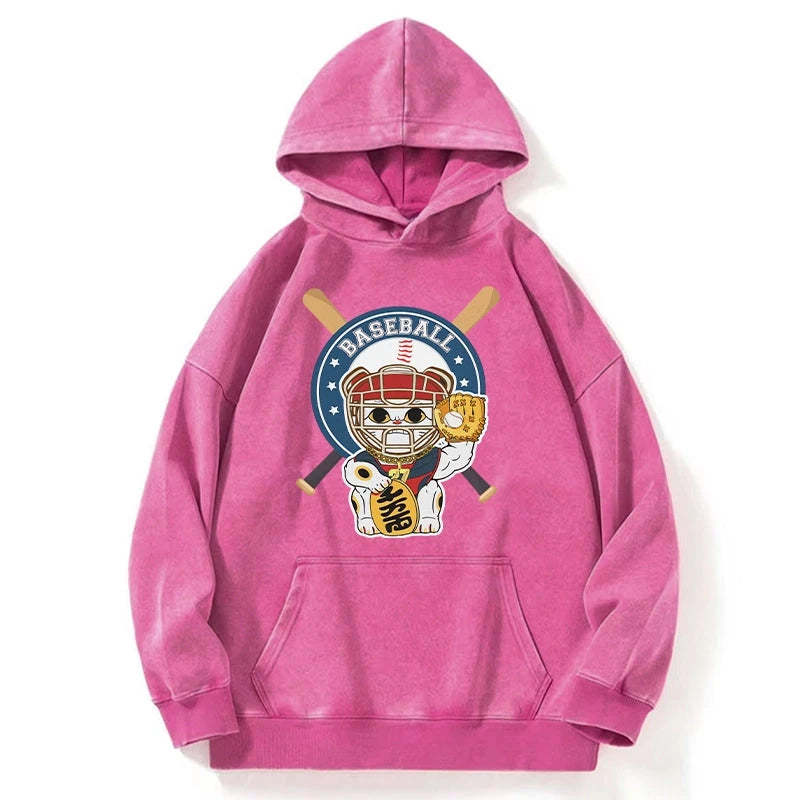 Tokyo-Tiger Janpaese Baseball Cat Washed Hoodie
