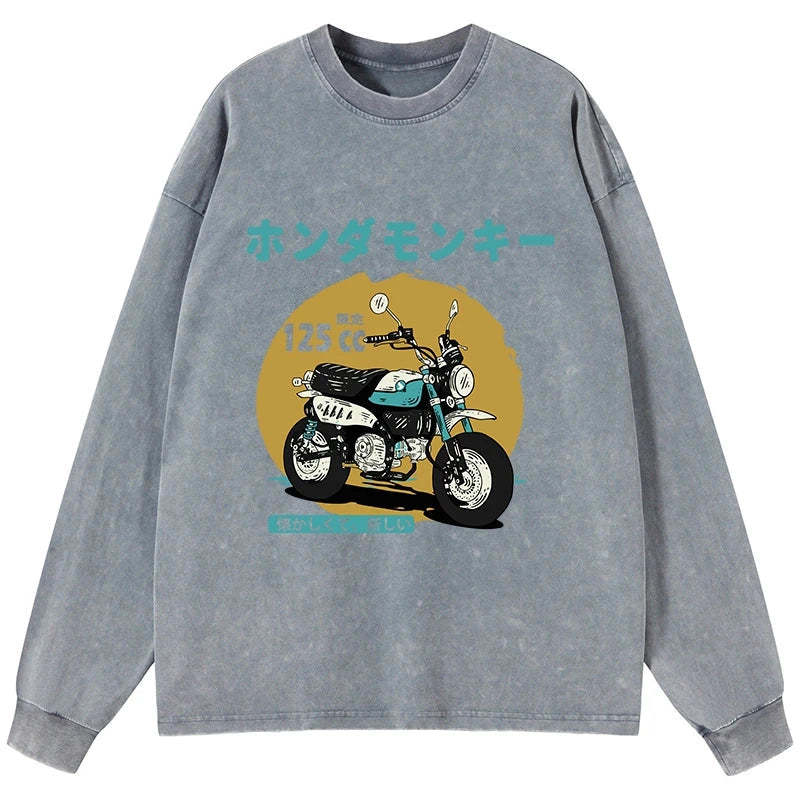 Tokyo-Tiger Honda Motorcycle Japanese Washed Long Sleeve T-Shirt