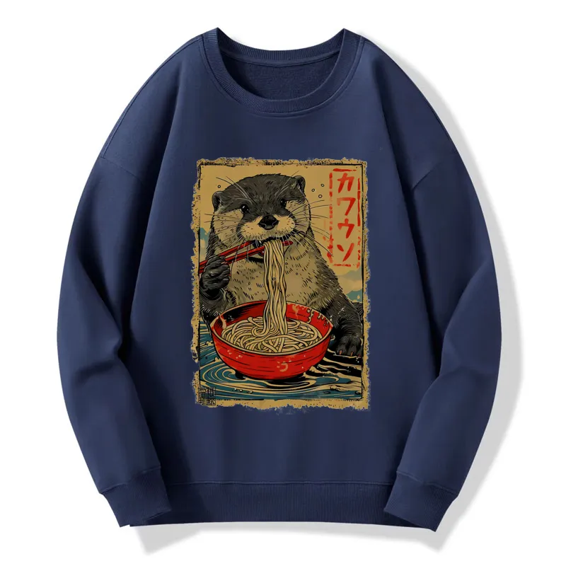Tokyo-Tiger Otter Eating Ramen Japan Sweatshirt