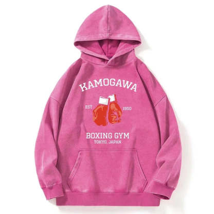Tokyo-Tiger Retro Boxing Gloves Manga Anime Washed Hoodie