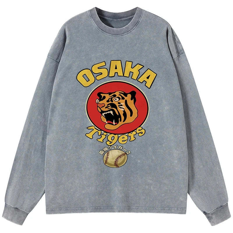 Tokyo-Tiger Osaka Tiger Baseball Washed Long Sleeve T-Shirt
