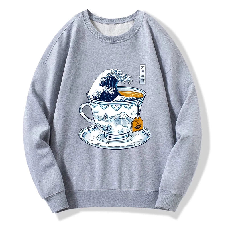 Tokyo-Tiger The Great Kanagawa Tea Wave Sweatshirt