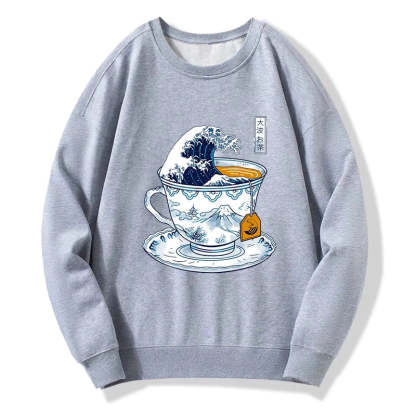 Tokyo-Tiger The Great Kanagawa Tea Wave Sweatshirt