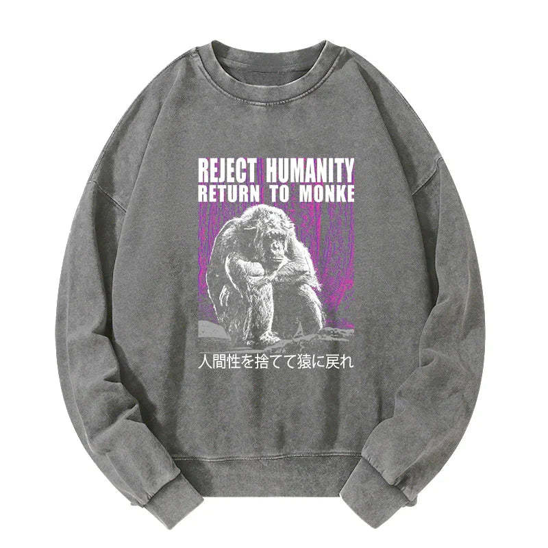 Tokyo-Tiger Reject Humanity Return To Monkey Washed Sweatshirt Sale
