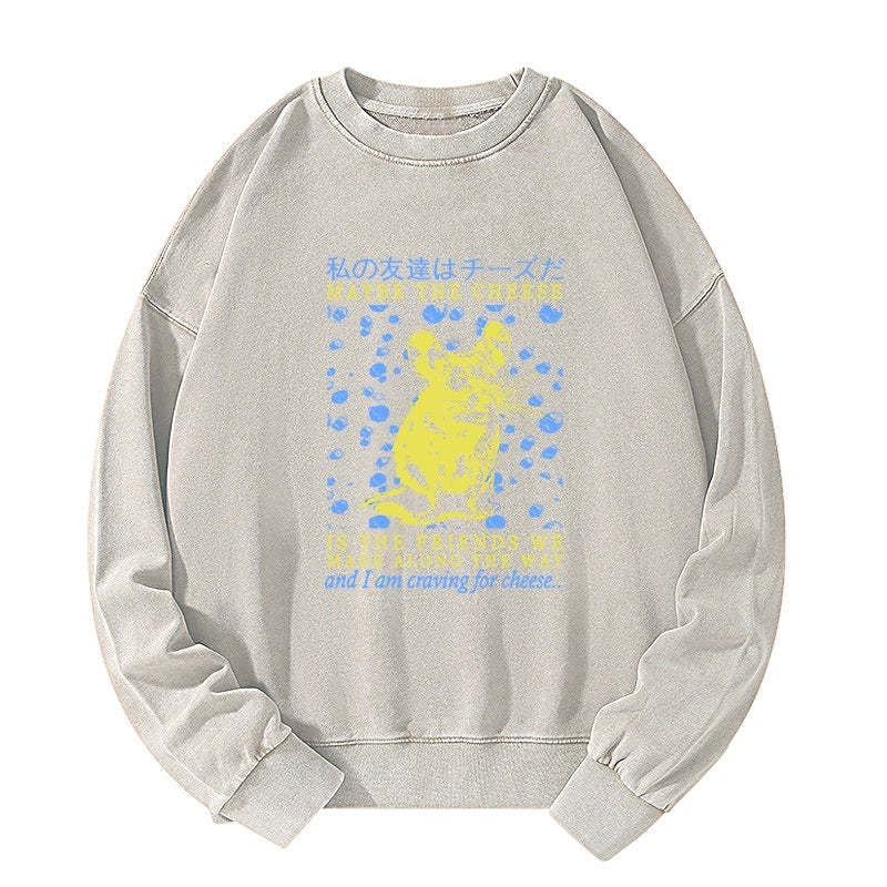 Tokyo-Tiger My Friend Is Cheese Washed Sweatshirt