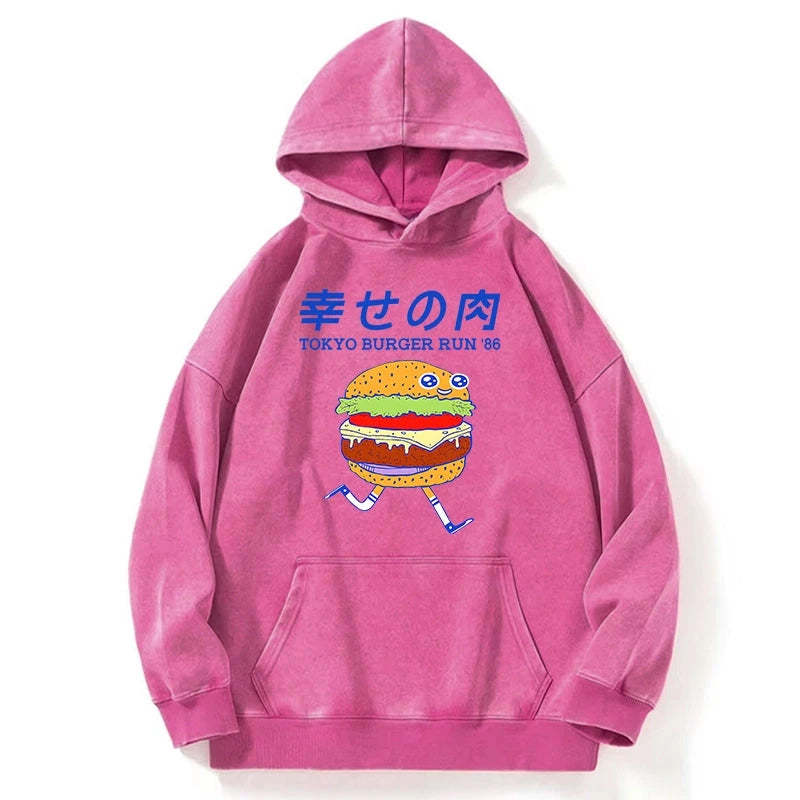 Tokyo-Tiger Tokyo Burger Run Japanese Washed Hoodie