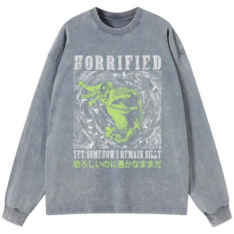 Tokyo-Tiger Silly Frog Japanese Washed Long Sleeve T-Shirt