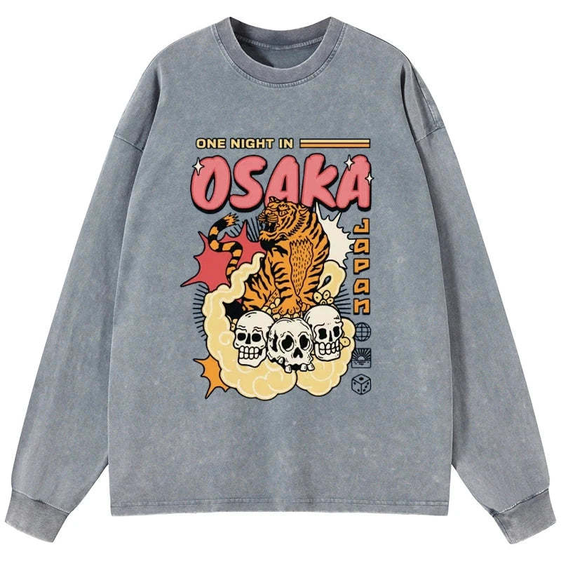 Tokyo-Tiger Osaka Tiger Washed Long Sleeve T-Shirt Sale