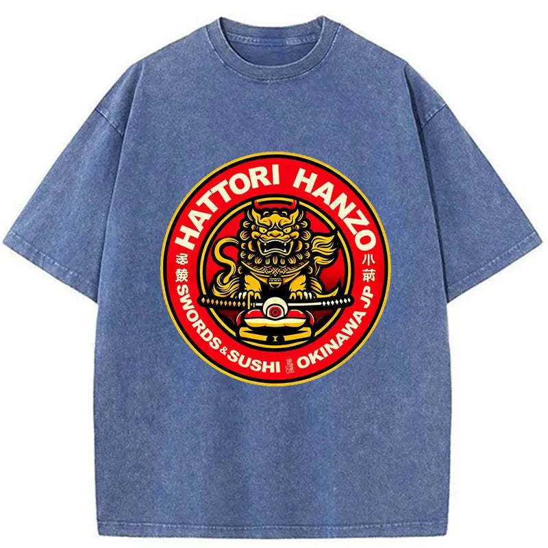 Tokyo-Tiger Hattori Hanzo - Swords Sushi Washed T-Shirt