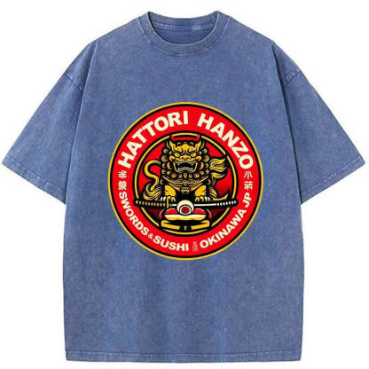 Tokyo-Tiger Hattori Hanzo - Swords Sushi Washed T-Shirt