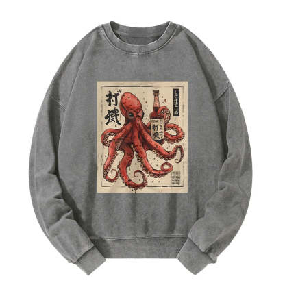 Tokyo-Tiger Osaka Saké Octopus Washed Sweatshirt