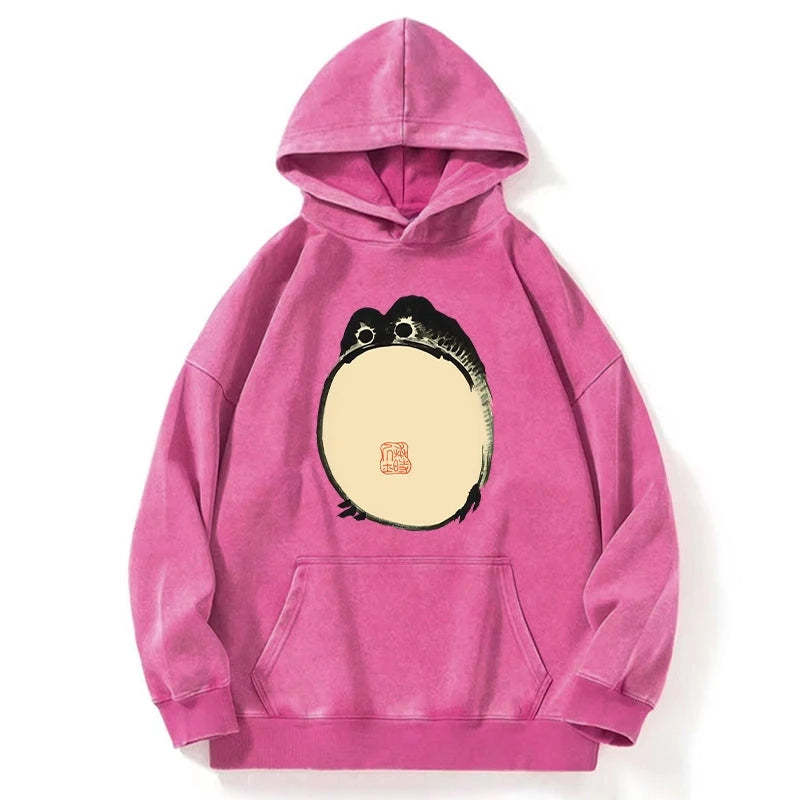 Tokyo-Tiger Grumpy Frog Japanese Washed Hoodie