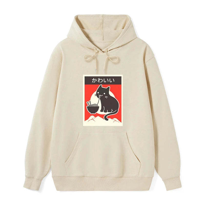 Tokyo-Tiger "Kawaii" Vintage Style Japenese Ramen Cat Classic Hoodie-tokyo-tiger