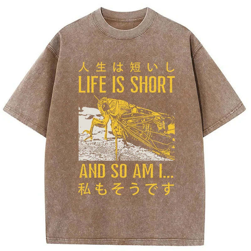 Tokyo-Tiger A Grasshopper With A Short Life Washed T-Shirt