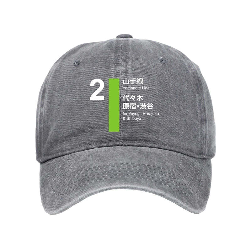 Tokyo-Tiger Yamanote Line Shibuya And Harajuku Washed Cap