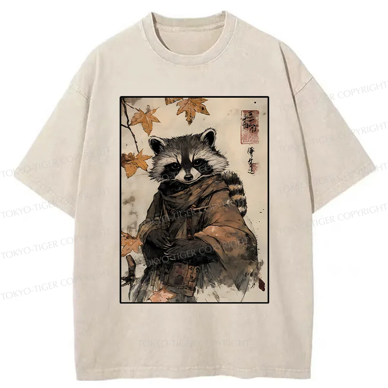 Tokyo-Tiger Raccoon Ninja Washed T-Shirt