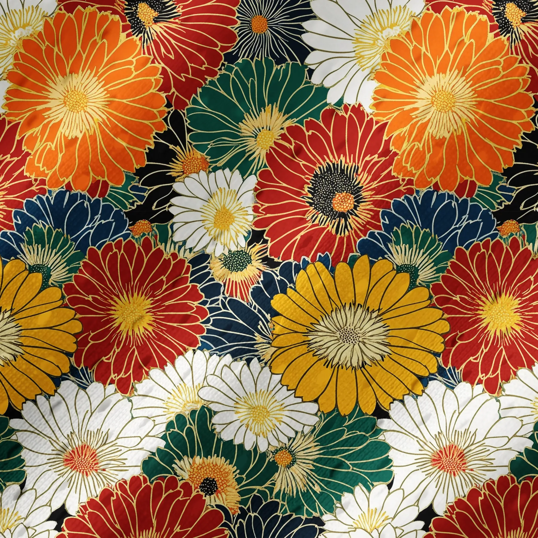 Tokyo-Tiger Colorful Chrysanthemums Pet Jersey