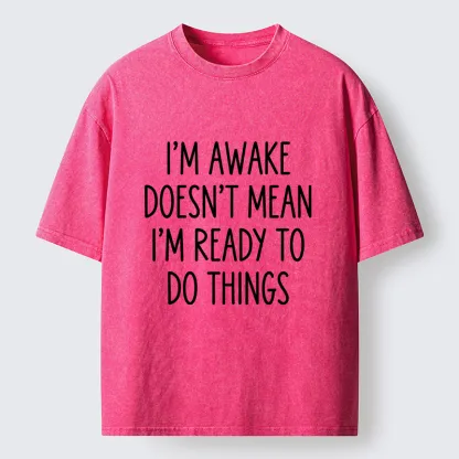 Tokyo-Tiger Morning Vibe Funny Meme Washed T-Shirt