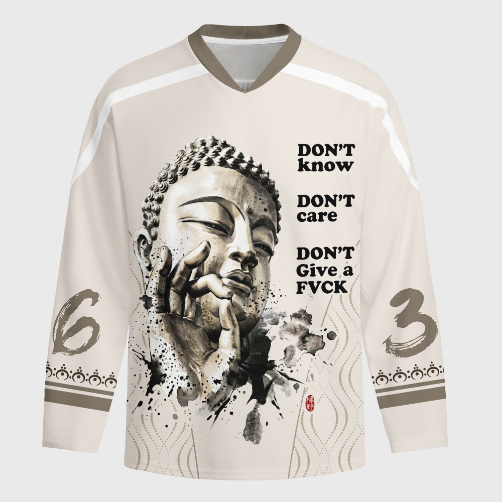 Tokyo-Tiger Funny Zen Oriental Ink Art Long-Sleeve Hockey Jersey
