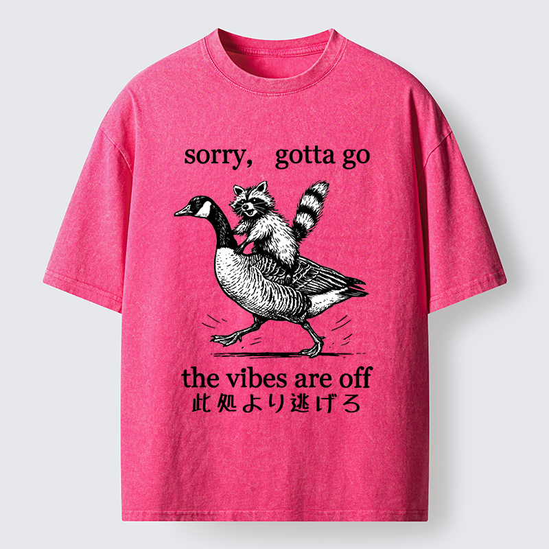 Tokyo‑Tiger Raccoon Goose Escape Washed T-Shirt
