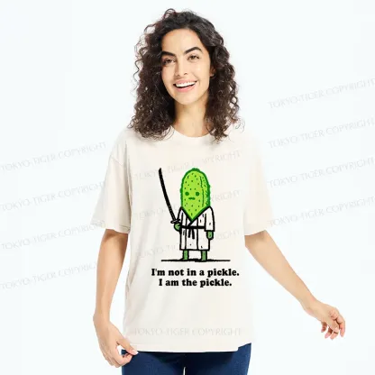 Tokyo-Tiger Funny Cucumber Samurai Washed T-Shirt