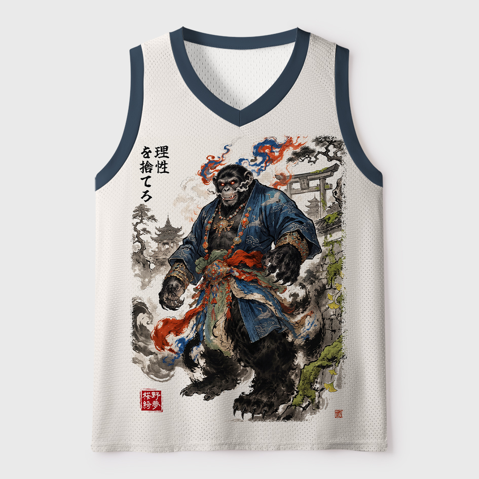 Tokyo-Tiger Japanese Demon Gorilla Ukiyo‑e Art Mesh Tank Top