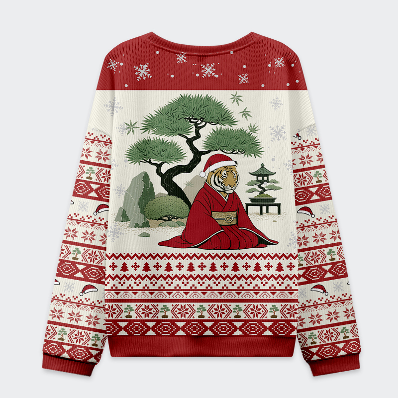 Tokyo-Tiger Christmas Tiger Peaceful Christmas Ugly Sweatshirt