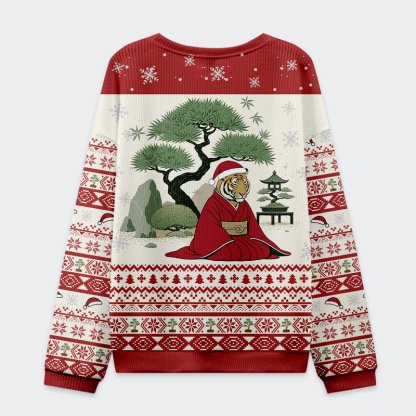 Tokyo-Tiger Christmas Tiger Peaceful Christmas Ugly Sweatshirt