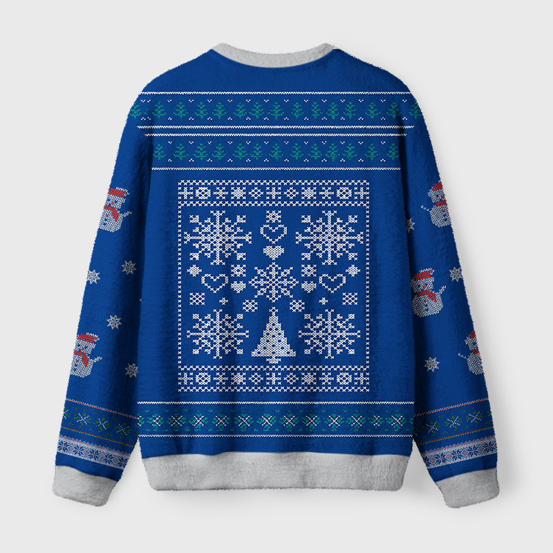 Tokyo-Tiger Funny Penguin Overstimulated but Festive Fuzzy Christmas Ugly Sweatshirt