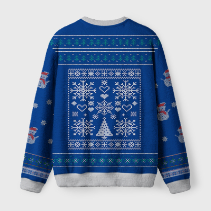 Tokyo-Tiger Funny Penguin Overstimulated but Festive Fuzzy Christmas Ugly Sweatshirt